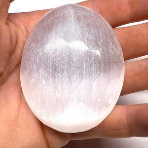 Selenite Crystal Palm Stone